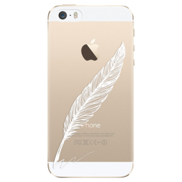 Plastové pouzdro iSaprio - Writing By Feather - white - iPhone 5/5S/SE
