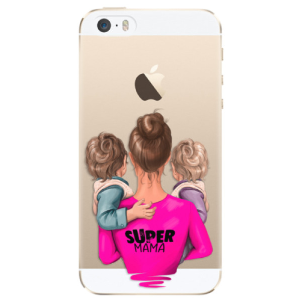 Plastové pouzdro iSaprio - Super Mama - Two Boys - iPhone 5/5S/SE