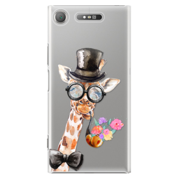 Plastové pouzdro iSaprio - Sir Giraffe - Sony Xperia XZ1