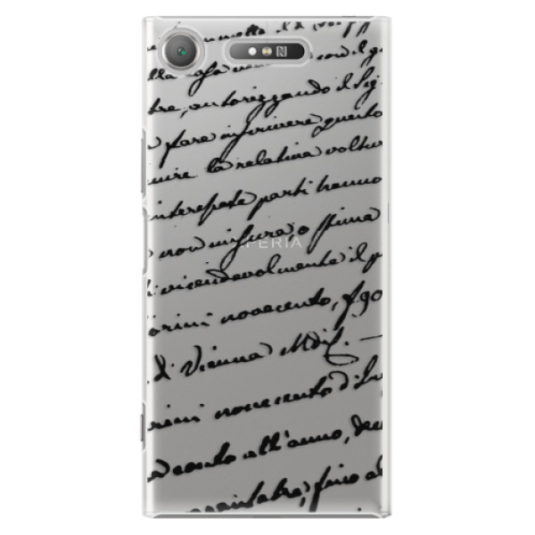 Plastové pouzdro iSaprio - Handwriting 01 - black - Sony Xperia XZ1