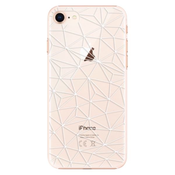 Plastové pouzdro iSaprio - Abstract Triangles 03 - white - iPhone 8