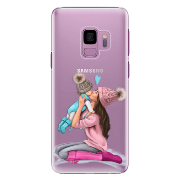 Plastové pouzdro iSaprio - Kissing Mom - Brunette and Boy - Samsung Galaxy S9
