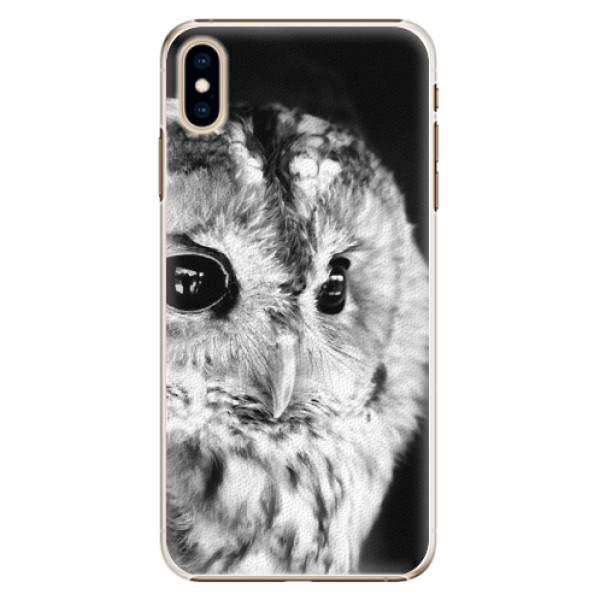 Plastové pouzdro iSaprio - BW Owl - iPhone XS Max