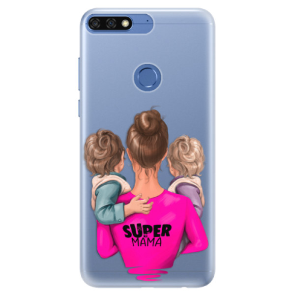 Silikonové pouzdro iSaprio - Super Mama - Two Boys - Huawei Honor 7C