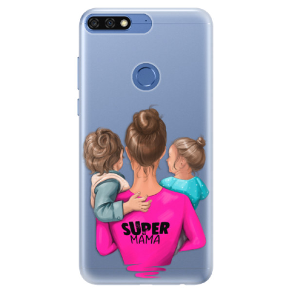 Silikonové pouzdro iSaprio - Super Mama - Boy and Girl - Huawei Honor 7C