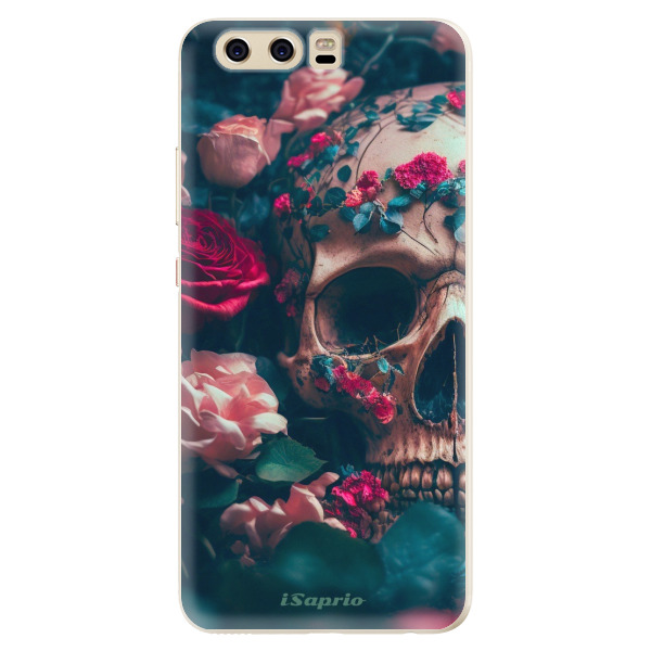 Silikonové pouzdro iSaprio - Skull in Roses - Huawei P10