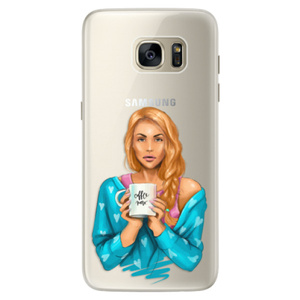 Silikonové pouzdro iSaprio - Coffe Now - Redhead - Samsung Galaxy S7