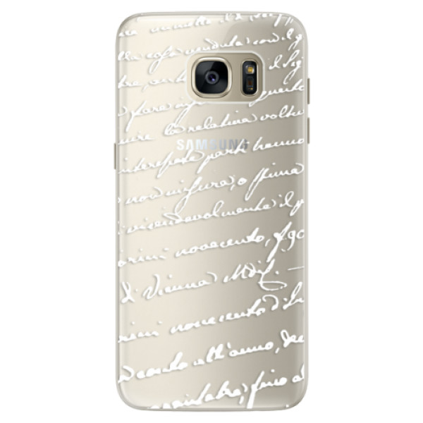 Silikonové pouzdro iSaprio - Handwriting 01 - white - Samsung Galaxy S7 Edge