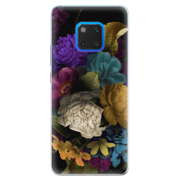 Silikonové pouzdro iSaprio - Dark Flowers - Huawei Mate 20 Pro
