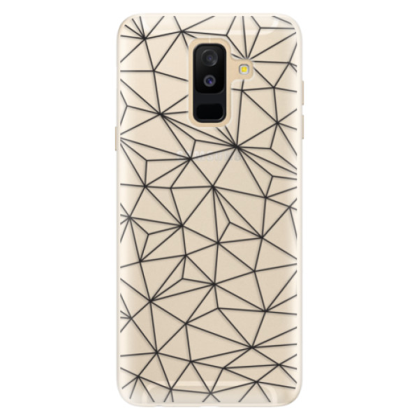 Silikonové pouzdro iSaprio - Abstract Triangles 03 - black - Samsung Galaxy A6+