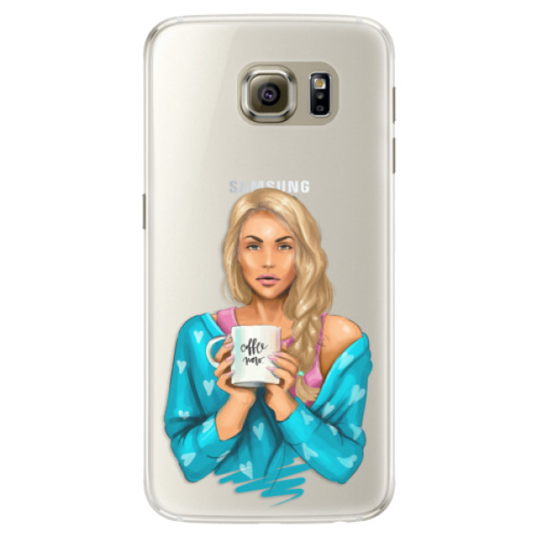 Silikonové pouzdro iSaprio - Coffe Now - Blond - Samsung Galaxy S6 Edge
