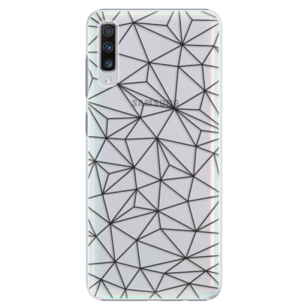 Plastové pouzdro iSaprio - Abstract Triangles 03 - black - Samsung Galaxy A70