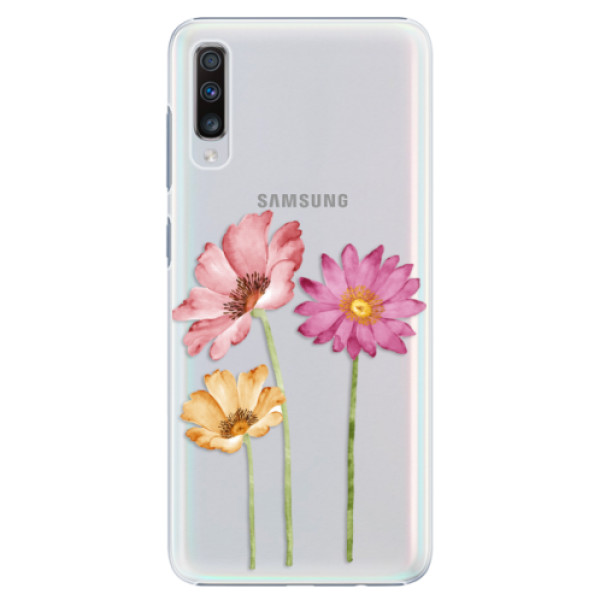 Plastové pouzdro iSaprio - Three Flowers - Samsung Galaxy A70