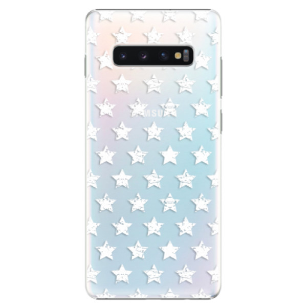 Plastové pouzdro iSaprio - Stars Pattern - white - Samsung Galaxy S10+