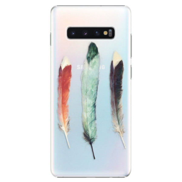 Plastové pouzdro iSaprio - Three Feathers - Samsung Galaxy S10+