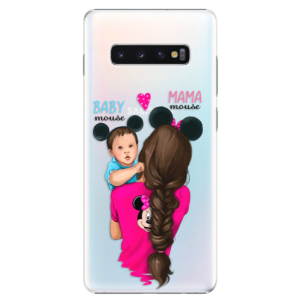 Plastové pouzdro iSaprio - Mama Mouse Brunette and Boy - Samsung Galaxy S10+