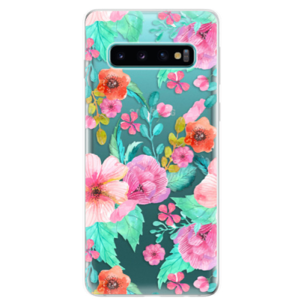 Odolné silikonové pouzdro iSaprio - Flower Pattern 01 - Samsung Galaxy S10