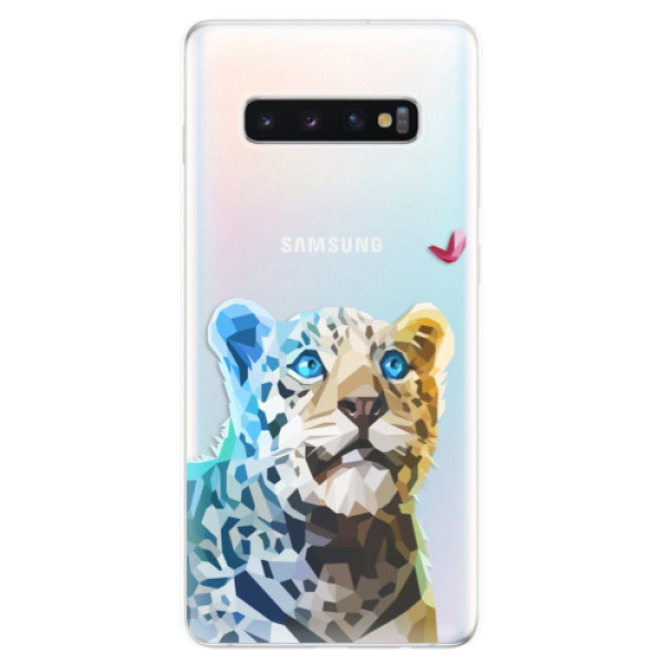 Odolné silikonové pouzdro iSaprio - Leopard With Butterfly - Samsung Galaxy S10+