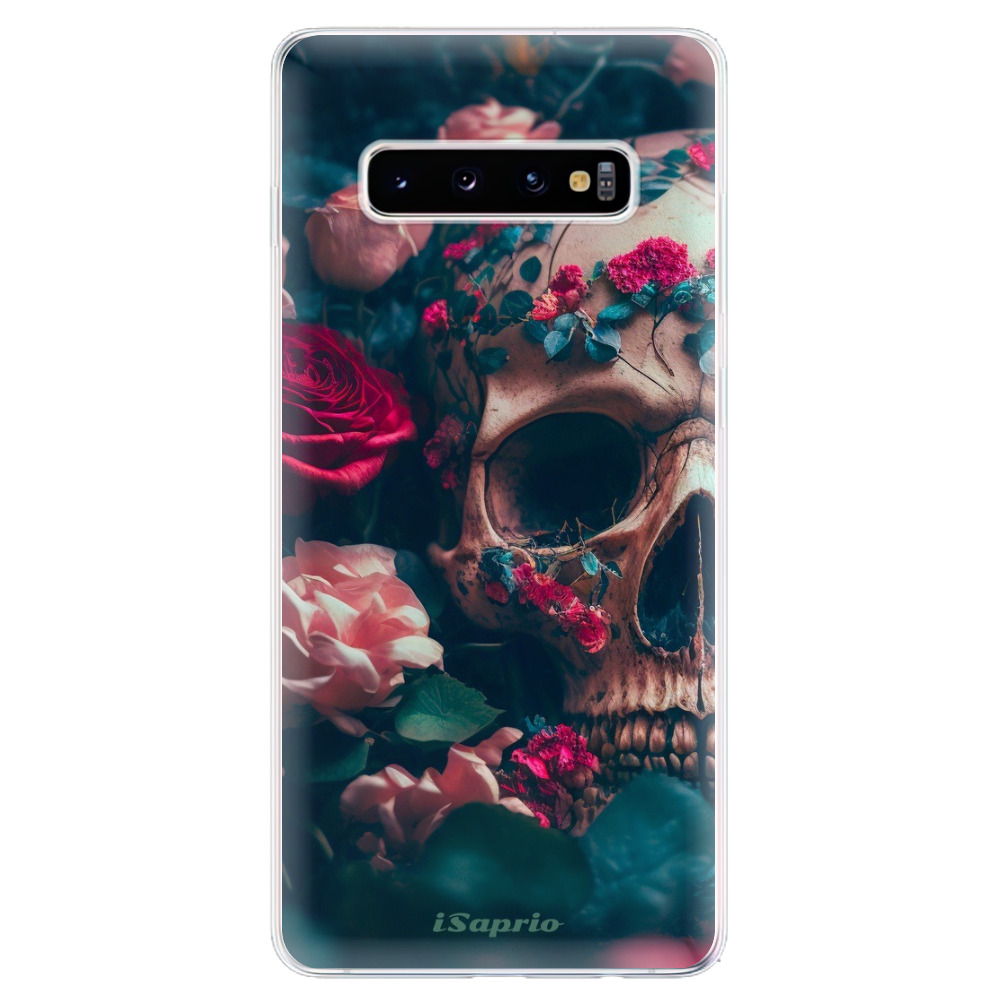 Odolné silikonové pouzdro iSaprio - Skull in Roses - Samsung Galaxy S10+