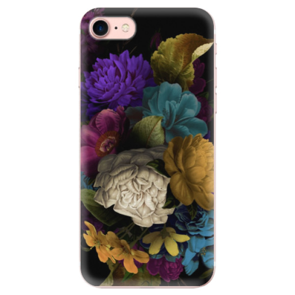 Odolné silikonové pouzdro iSaprio - Dark Flowers - iPhone 7