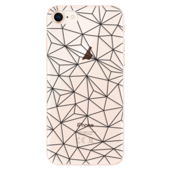 Odolné silikonové pouzdro iSaprio - Abstract Triangles 03 - black - iPhone 8