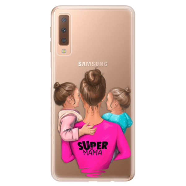 Odolné silikonové pouzdro iSaprio - Super Mama - Two Girls - Samsung Galaxy A7 (2018)