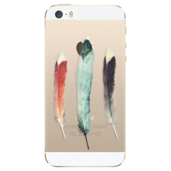 Odolné silikonové pouzdro iSaprio - Three Feathers - iPhone 5/5S/SE