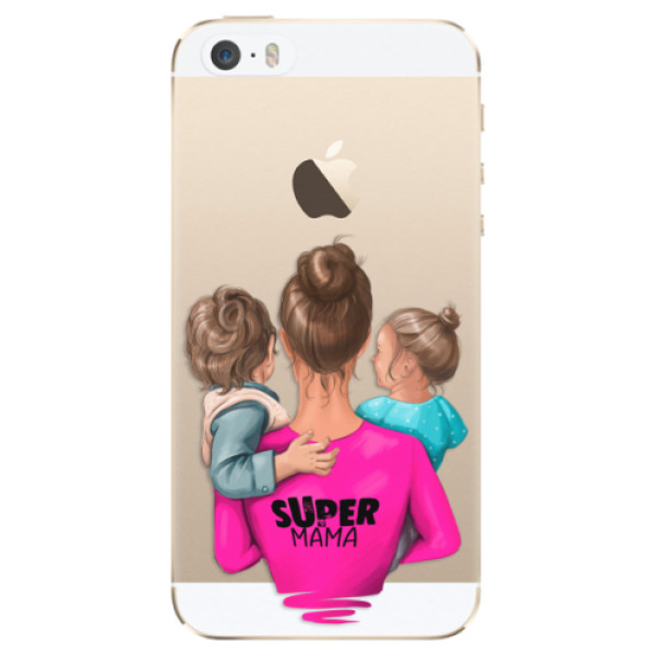 Odolné silikonové pouzdro iSaprio - Super Mama - Boy and Girl - iPhone 5/5S/SE