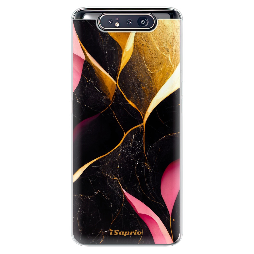Odolné silikonové pouzdro iSaprio - Gold Pink Marble - Samsung Galaxy A80