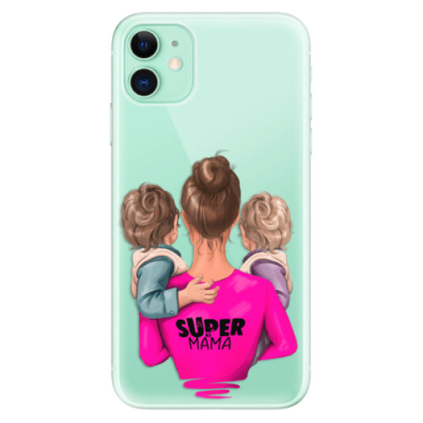 Odolné silikonové pouzdro iSaprio - Super Mama - Two Boys - iPhone 11