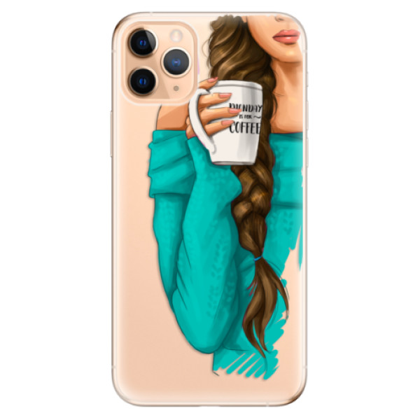Odolné silikonové pouzdro iSaprio - My Coffe and Brunette Girl - iPhone 11 Pro Max