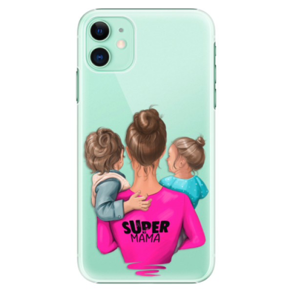 Plastové pouzdro iSaprio - Super Mama - Boy and Girl - iPhone 11
