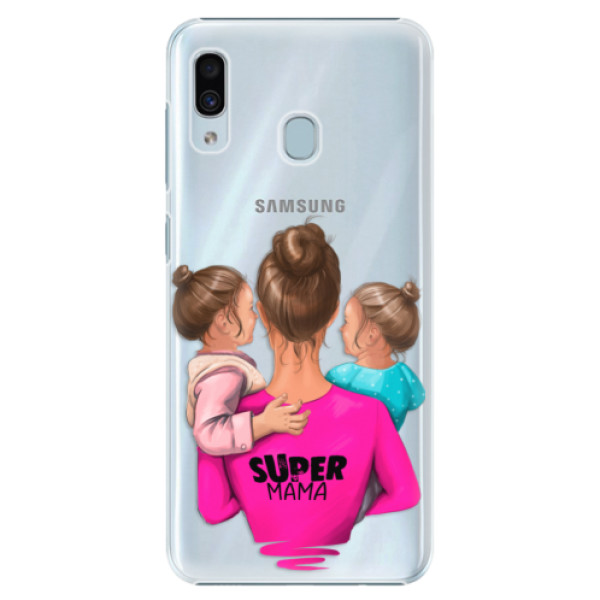 Plastové pouzdro iSaprio - Super Mama - Two Girls - Samsung Galaxy A20