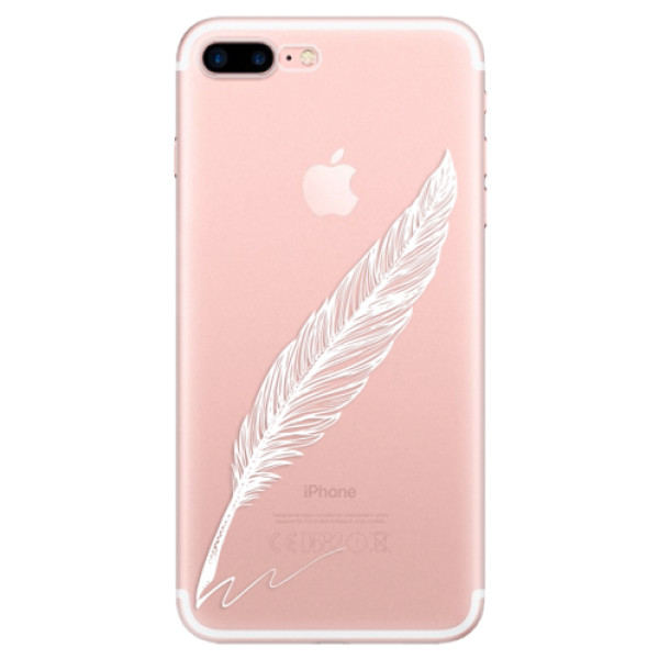 Odolné silikonové pouzdro iSaprio - Writing By Feather - white - iPhone 7 Plus