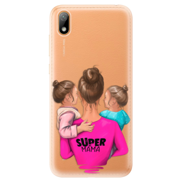 Odolné silikonové pouzdro iSaprio - Super Mama - Two Girls - Huawei Y5 2019