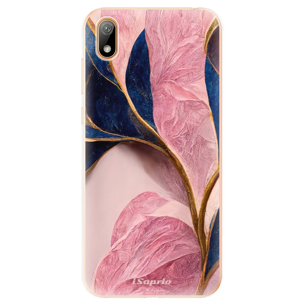 Odolné silikonové pouzdro iSaprio - Pink Blue Leaves - Huawei Y5 2019