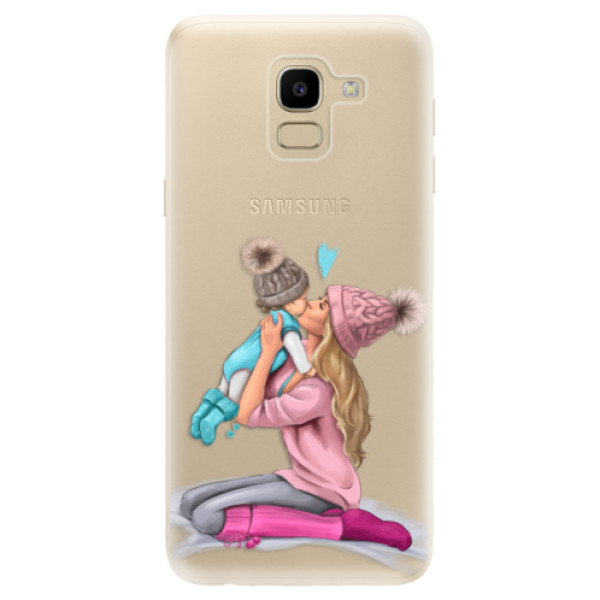 Odolné silikonové pouzdro iSaprio - Kissing Mom - Blond and Boy - Samsung Galaxy J6