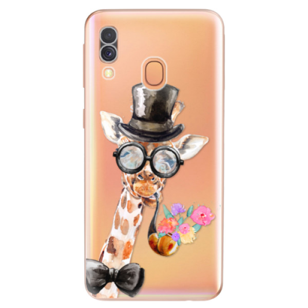 Odolné silikonové pouzdro iSaprio - Sir Giraffe - Samsung Galaxy A40