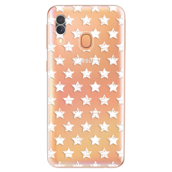 Odolné silikonové pouzdro iSaprio - Stars Pattern - white - Samsung Galaxy A40