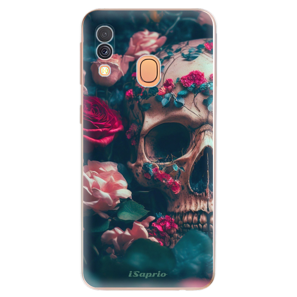 Odolné silikonové pouzdro iSaprio - Skull in Roses - Samsung Galaxy A40