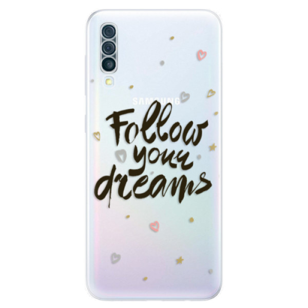 Odolné silikonové pouzdro iSaprio - Follow Your Dreams - black - Samsung Galaxy A50