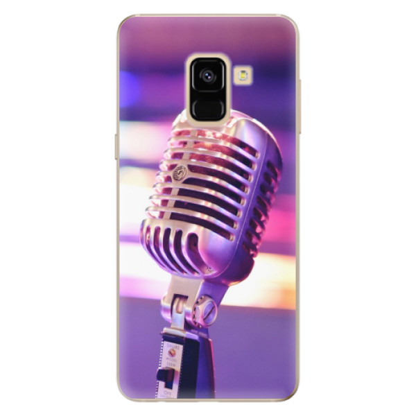 Odolné silikonové pouzdro iSaprio - Vintage Microphone - Samsung Galaxy A8 2018