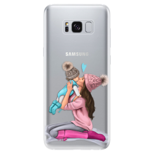 Odolné silikonové pouzdro iSaprio - Kissing Mom - Brunette and Boy - Samsung Galaxy S8