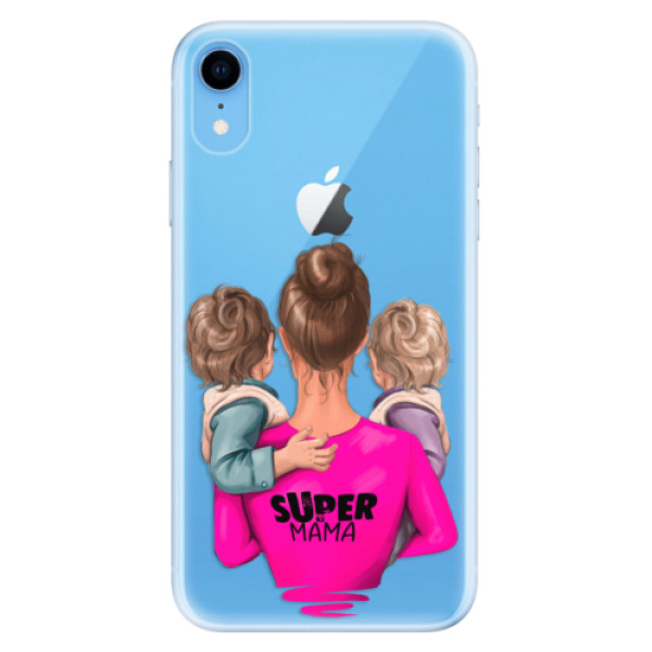 Odolné silikonové pouzdro iSaprio - Super Mama - Two Boys - iPhone XR