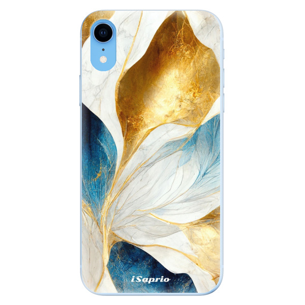 Odolné silikonové pouzdro iSaprio - Blue Leaves - iPhone XR