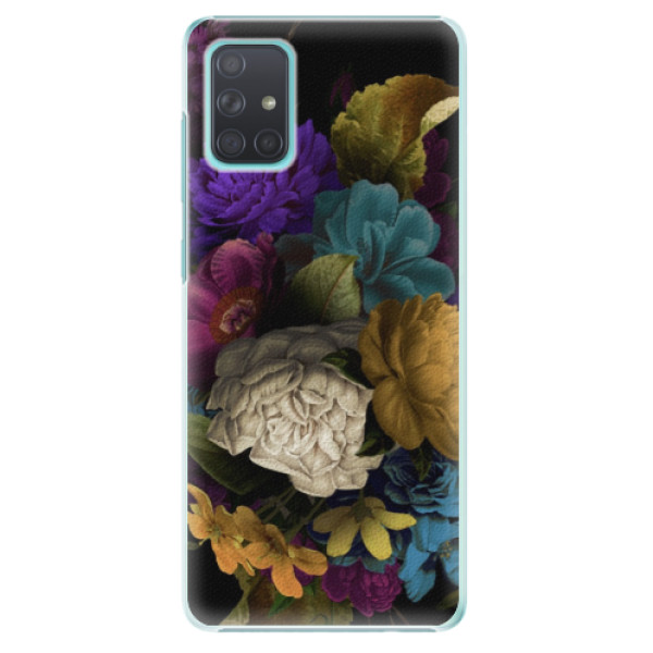Plastové pouzdro iSaprio - Dark Flowers - Samsung Galaxy A71