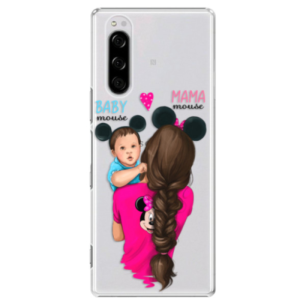 Plastové pouzdro iSaprio - Mama Mouse Brunette and Boy - Sony Xperia 5