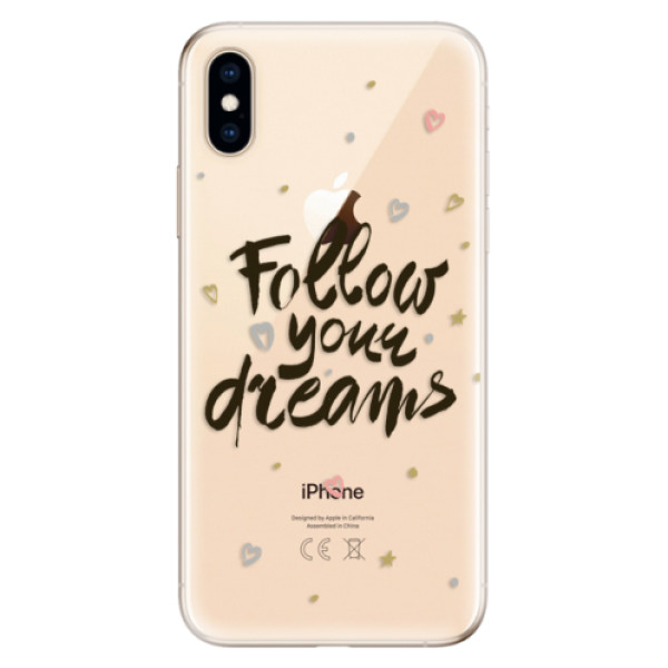 Odolné silikonové pouzdro iSaprio - Follow Your Dreams - black - iPhone XS
