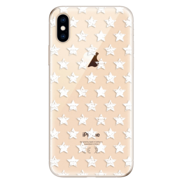 Odolné silikonové pouzdro iSaprio - Stars Pattern - white - iPhone XS