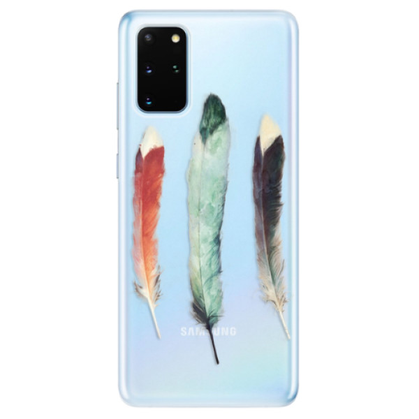 Odolné silikonové pouzdro iSaprio - Three Feathers - Samsung Galaxy S20+